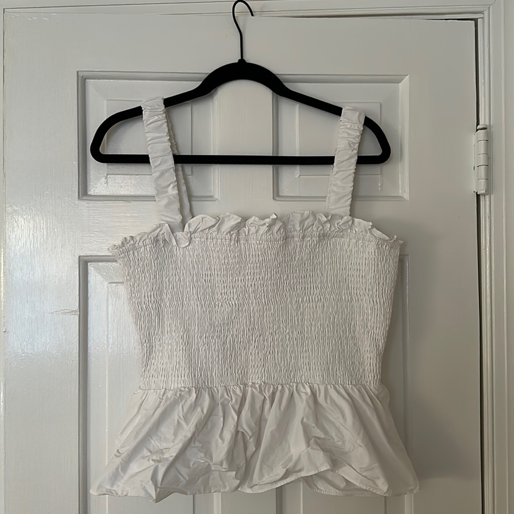 White smocked English factory top